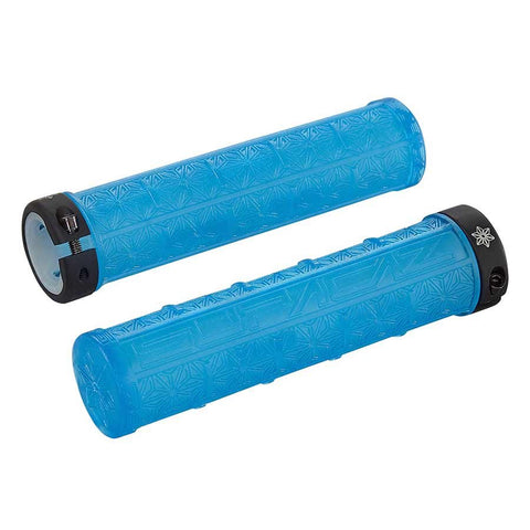 Supacaz, Grizips Clear, Grips, 135mm, Neon Blue, Pair