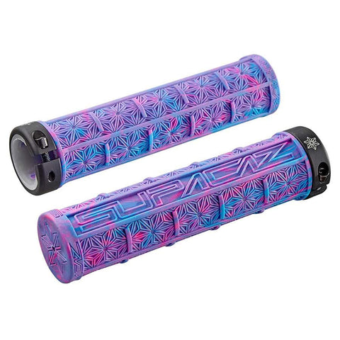 Supacaz, Grizips Splash, Grips, 135mm, Neon Blue/Neon Pink, Pair