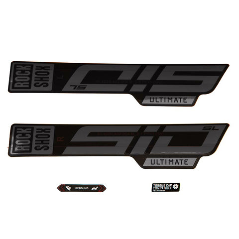 RockShox, SID SL Ultimate Decal Kit, Gloss Polar for Gloss Black Lowers