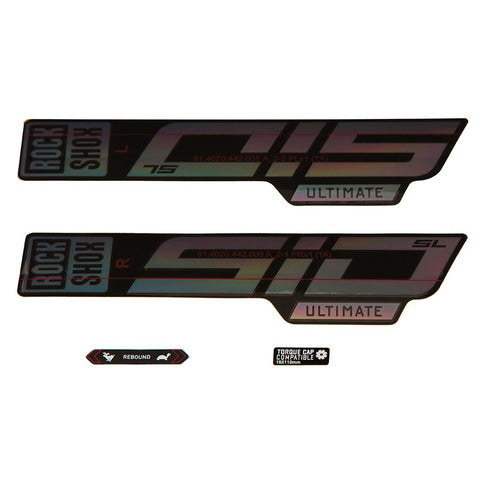 RockShox, SID SL Ultimate Decal Kit, Gloss Rainbow for Gloss Black Lowers