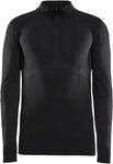 Craft Active Intensity Zip Neck Long Sleeve Top Black/Asphalt Men's