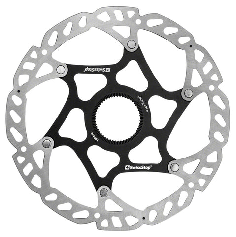 SwissStop Catalyst Disc Brake Rotor 180mm CenterLock Silver/Black
