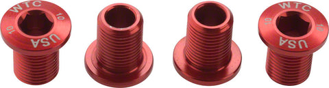 Wolf Tooth Set of Chainring Bolts for 104 x 30T rings (10 mm long) 4Pieces Red