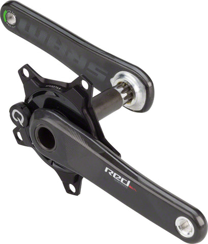 SRAM, Red DZero Quarq, Power Meter Crankset, Spindle: 24/22mm, BCD: 110, No Chainring, GXP, 170mm, Black, Road