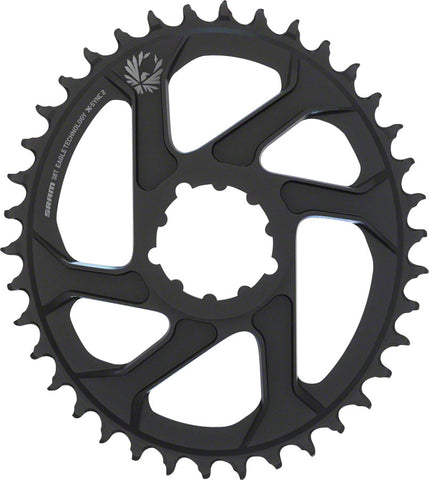 SRAM, X-Sync 2 Oval, 38T Chainring, 11/12sp, BCD: Direct Mount, Aluminum, Black, 6mm offset