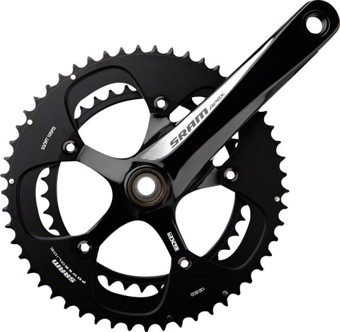SRAM, Apex White GXP 50/34 180mm (with black chainrings)
