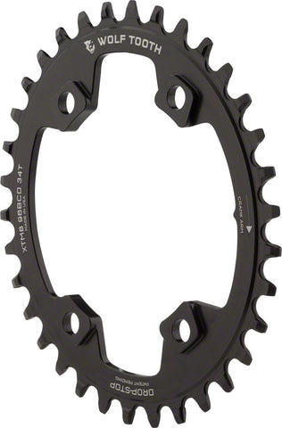 Wolf Tooth Elliptical 96 BCD Chainring 34t 96 Asymmetric BCD 4Bolt Drop
