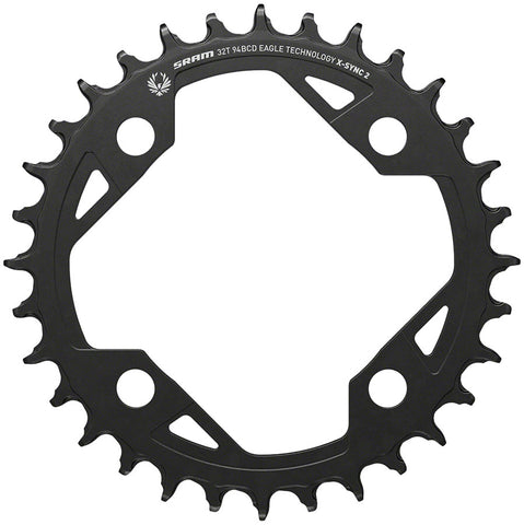 SRAM, X-SYNC 2 94mm Light E-MTB, Chainring, Teeth: 32, Speed: 11/12, BCD: 94, Bolts: 4, Aluminum, Black