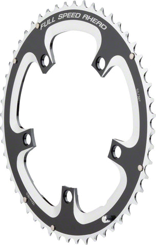 FSA, 52T, 10sp., BCD: 130mm, 5 Bolts, Extérieur Chainring, For Road triple, Aluminum, Black, 370-0152B2