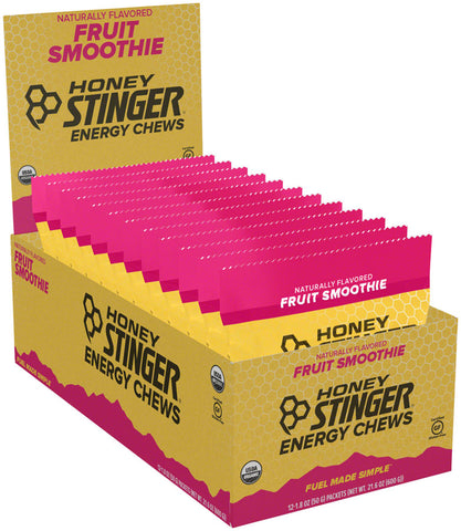 Honey Stinger Organic Energy Chews Fruit SMoothie Box of 12