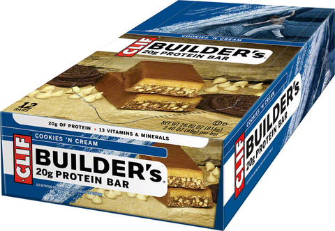 Clif Builder's Bar Cookies 'n' Cream Box of 12