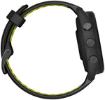 Forerunner 265S  Black Bezel and Case with Black Amp Yellow Silicone Band
