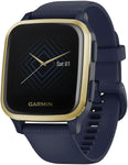 Garmin  Venu Sq – Music Edition Light Gold Aluminum Bezel with Navy Case and Silicone Band 010-02426-02