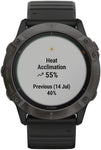 Garmin Fenix 6X Pro Solar GPS Watch Carbon GRAY/Black