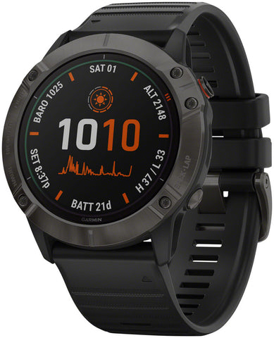 Garmin Fenix 6X Pro Solar GPS Watch Carbon GRAY/Black