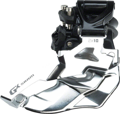 SRAM, GX 2x10, Front derailleur, 2X10sp, Bottom Swing, Top Pull, 31.8/34.9mm Clamp,