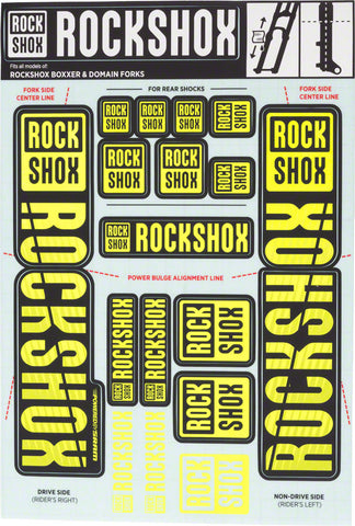 RockShox Decal Kit 35mm Dual Crown Yellow