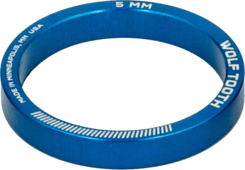 Wolf Tooth Headset Spacer 5 Pack 5mm Blue