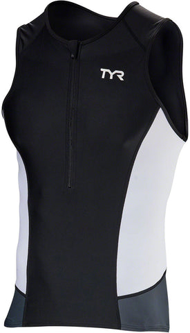 TYR Competitor Singlet MultiSport Top Black/White Sleeveless Men's