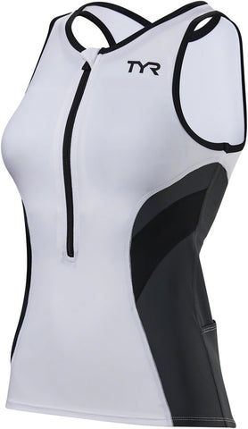 TYR Competitor Singlet MultiSport Top White/GRAY Sleeveless WoMen's X