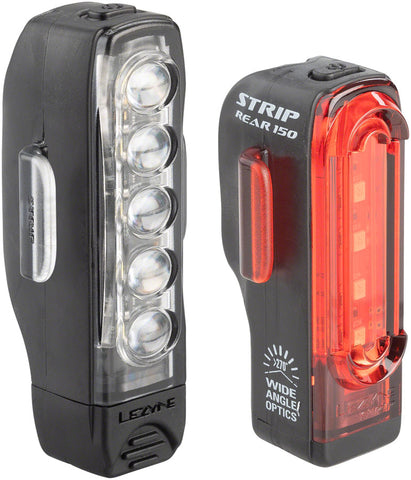 Lezyne Strip Drive Headlight and Taillight Set Black