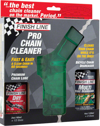 Finish Line Pro Chain Cleaner with 2oz DRY Chain Lubricant and 4oz EcoTech