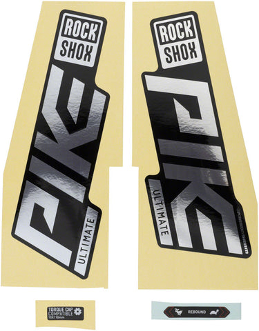RockShox, Pike Ultimate Decal Kit, Gloss Polar for Gloss Black Lowers