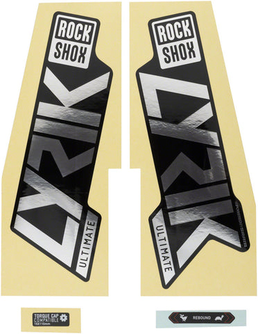 RockShox, Lyrik Ultimate Decal Kit, Gloss Polar for Gloss Black Lowers