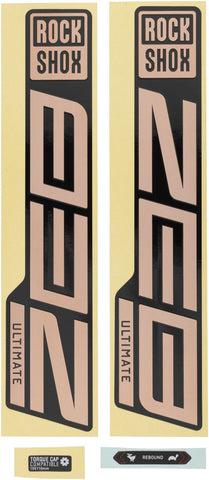 RockShox, ZEB Ultimate Decal Kit, Matte Copper for Gloss Black Lowers