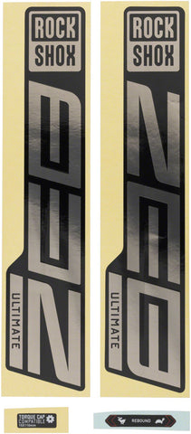RockShox, ZEB Ultimate Decal Kit, Gloss Polar for Gloss Black Lowers