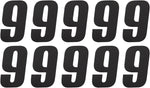 Tangent # 9 Side Plate Numbers 10/Pack Black