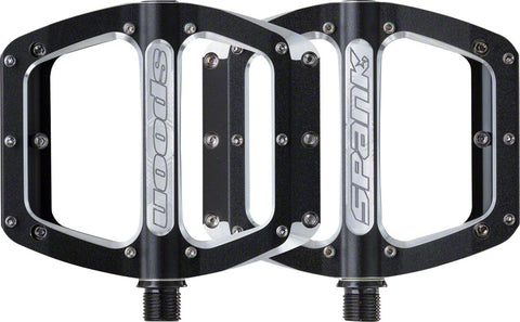 Spank, Spoon 100, Platform Pedals, Alloy body, Steel axle, 100mm x 105mm, Black