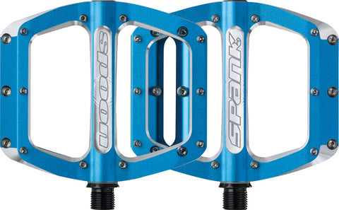 Spank, Spoon 100, Platform Pedals, Alloy body, Steel axle, 100mm x 105mm, Blue