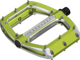 Spank, Spoon 100, Platform Pedals, Alloy body, Steel axle, 100mm x 105mm, Green