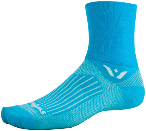Swiftwick Aspire Four Socks - 4 inch Lagoon Blue Medium