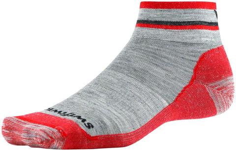 Swiftwick Pursuit Hike Ultra Light Cushion Wool Socks 2 inch Heather/Red