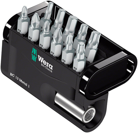 Wera BitCheck 12 Metal 1 Bit Holder and Bit Set 1/4 Drive