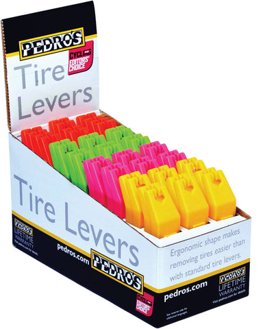 Pedro's Tire Levers 24x2 Pack 4 Color Tire Lever Counter Display Red Pink Green