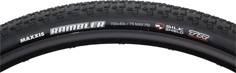 Maxxis, Rambler, Tire, 700x40C, Folding, Tubeless Ready, Dual, SilkShield, 60TPI, Black