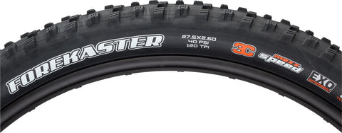 Maxxis, Forekaster, Tire, 27.5''x2.60, Folding, Tubeless Ready, 3C Maxx Speed, EXO, 120TPI, Black