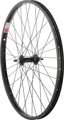 Sta-Tru Single Wall Front Wheel - 24 3/8 x 100mm Rim Brake Black Clincher